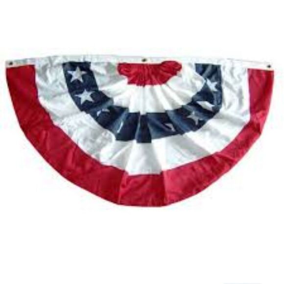 New 1.5' x 3' USA Pleated Half Fan Flag Bunting Patriotic Stars & Stripes Banner - Picture 2 of 9